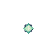 A magical pixel-art bloom expanding from a diamond into petals and fading to sparks; shown as a still poster when paused.