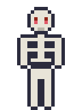 A skeleton enemy standing and shifting in an idle loop.