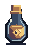 A pixel-art potion flask filled with amber liquid.