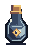 A pixel-art potion flask filled with pale blue liquid.