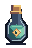 A pixel-art potion flask filled with jade green liquid.